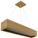 Ver imagem 4 de Pendente Madeira Wood Retângular 60x10cm- 1 ou 2 Luzes G12 - Freijó