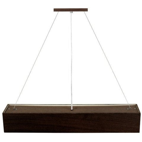 Pendente Madeira Wood Retângular 60x10cm- 1 ou 2 Luzes G12 - Málaga