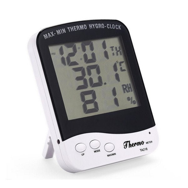 Medidor De Umidade Ar E Temperatura Relógio Digital - 1