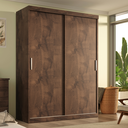 Ver imagem 1 de Guarda-roupa Solteiro Roma 2 Portas Corre 2 Gavetas Chocolate