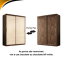 Ver imagem 6 de Guarda-roupa Solteiro Roma 2 Portas Corre 2 Gavetas Chocolate