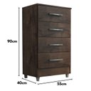 Ver imagem 4 de Cômoda Flavia 4 Gavetas - Chocolate