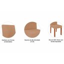 Ver imagem 4 de Conjunto: Mesa de Cozinha Ester Tampo Madeirado C/ Vidro 180x90cm e 6 Cadeiras Maia Cinamomo/off