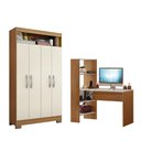 Ver imagem 1 de Conjunto para Escritório com Mesa Nt2105 e Armário Nt4040 Freijó/off White Notável Freijó Trend