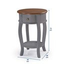 Ver imagem 4 de Mesa Lateral Redonda com 1 Gaveta e Prateleira 1035 Linz Móveis - Cinza/imbuia Glazer