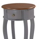 Ver imagem 2 de Mesa Lateral Redonda com 1 Gaveta e Prateleira 1035 Linz Móveis - Cinza/imbuia Glazer
