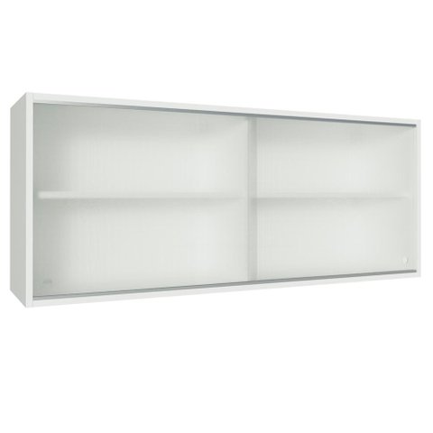 Armário Aéreo Madesa 2 Portas de Correr de Vidro para Cozinhas Glamy, Lux e Reims Branco