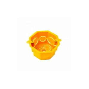 Kit 60 Caixa de Luz Plástica Sextavada Simples Amarela 3"