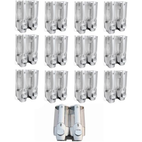 Dispenser Duplo Sabao Sabonete Acool em Gel Kit 13 Uni Shampoo Liquido Hotel Shopping