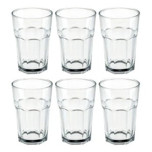 Kit 6 Copos Vidro 426mL Bourbon Água Suco Refri Drink Luxo