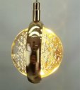 Ver imagem 3 de Lustre Pendente Globo Bolhas Cristal Dourado Led 7w 12cm 3000k Bivolt