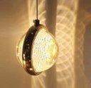 Ver imagem 4 de Lustre Pendente Globo Bolhas Cristal Dourado Led 7w 12cm 3000k Bivolt