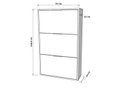 Ver imagem 3 de Sapateira Vertical 3 Portas Organizadoras Armário Multiuso Sala Quarto Hall Entrada Cinamomo/Branco