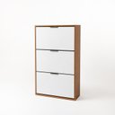 Ver imagem 2 de Sapateira Vertical 3 Portas Organizadoras Armário Multiuso Sala Quarto Hall Entrada Cinamomo/Branco