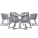 Ver imagem 1 de Mesa e 6 Cadeiras e Noronha Preto E8 Trama Original Prata
