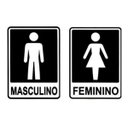 Ver imagem 1 de Kit 2 Placas Banheiro Masculino E Feminino