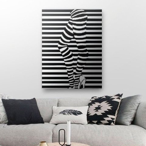 Quadro Decorativo Canvas Perna Zebrada 136x86cm