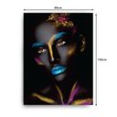 Ver imagem 3 de Quadro Decorativo Canvas Mulher Negra Pintada 136x86cm