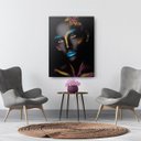 Ver imagem 1 de Quadro Decorativo Canvas Mulher Negra Pintada 136x86cm
