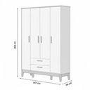 Ver imagem 5 de Jogo de Quarto para Bebe Completo 4 Portas Flip Branco com Savana