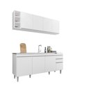 Ver imagem 2 de Conjunto Balcão de Cozinha para Pia Apex Armário Aéreo Mdp/bp Branco G96 - Gran Belo
