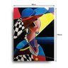 Quadro Decorativo Canvas Mulher Chapeleira Colorida 136x86cm - 3