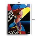 Ver imagem 3 de Quadro Decorativo Canvas Mulher Chapeleira Colorida 136x86cm