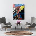 Ver imagem 1 de Quadro Decorativo Canvas Mulher Chapeleira Colorida 136x86cm