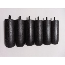 Kit de Pés para Cama Box ou Baú Casal 5x2 (5 Pés Fixos e 2 Rodinhas) Tdc Preto 12cm de Altura - 4