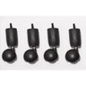 Kit de Pés para Cama Box ou Baú Casal 5x2 (5 Pés Fixos e 2 Rodinhas) Tdc Preto 12cm de Altura - 5