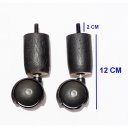 Ver imagem 2 de Kit de Pés para Cama Box ou Baú Casal 5x2 (5 Pés Fixos e 2 Rodinhas) Tdc Preto 12cm de Altura