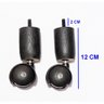 Kit de Pés para Cama Box ou Baú Casal 5x2 (5 Pés Fixos e 2 Rodinhas) Tdc Preto 12cm de Altura - 2