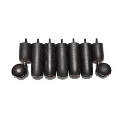 Kit de Pés para Cama Box ou Baú Casal 5x2 (5 Pés Fixos e 2 Rodinhas) Tdc Preto 12cm de Altura - 1