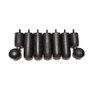 Kit de Pés para Cama Box ou Baú Casal 5x2 (5 Pés Fixos e 2 Rodinhas) Tdc Preto 12cm de Altura - 1