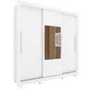 Ver imagem 2 de Guarda-Roupa Casal Verona 3 Portas 3 Gavetas com Espelho 100% MDF Branco - Gelius