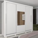 Ver imagem 1 de Guarda-Roupa Casal Verona 3 Portas 3 Gavetas com Espelho 100% MDF Branco - Gelius