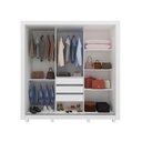 Ver imagem 3 de Guarda-Roupa Casal Verona 3 Portas 3 Gavetas com Espelho 100% MDF Branco - Gelius