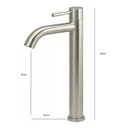 Ver imagem 3 de Torneira Aço Inox Escovado Lavatório Mesa Alta 1/4v:cinza-escuro/inox Escovado