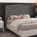 Ver imagem 1 de Cabeceira Greta Cama Box King 195cm Suede Grafite