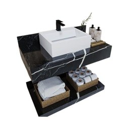 Bancada de Porcelanato C/ Prateleira e Cuba 62x40 - 1