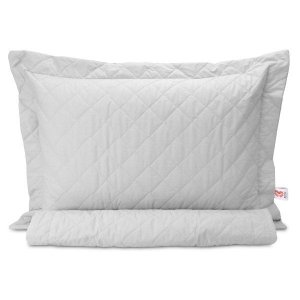 Par De Porta Travesseiros Matelado 100% Algodão 200 Fios 70x50cm Branco