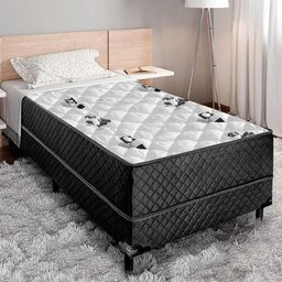 Cama Box Solteiro Conjugada Unyco D28 Ortopédico Floral e Preta - 1