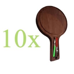 Kit 10 Tábua de Frios Premium Madeira Rustica Lisa - 2 Kit 10 Tábua de Frios Premium Madeira Rustica Lisa - 2