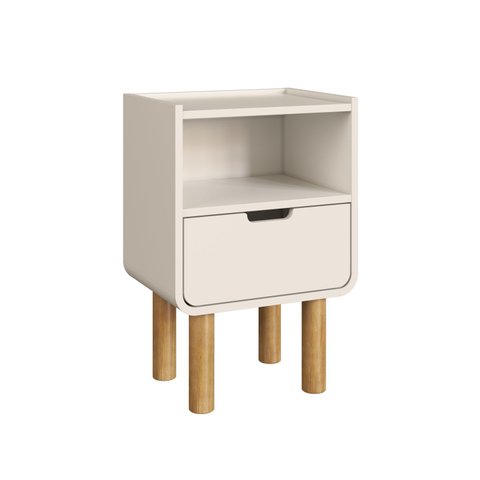 Mesa Cabeceira Orgânica 40cm com Gaveta Aura Artesano