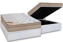 Ver imagem 1 de Cama Box Queen com Baú Branco + Colchão Queen de Mola Castor Revolution Tecnopedic 158x198x27