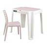 Conjunto Infantil de Mesa e Cadeira Tramontina Beni Rosa em Polipropileno com Quadro de Atividades - 1