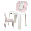 Ver imagem 2 de Conjunto Infantil de Mesa e Cadeira Tramontina Beni Rosa em Polipropileno com Quadro de Atividades