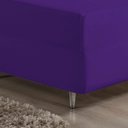 Ver imagem 3 de Jogo de Cama Casal Nobre 3 Peças Luva de Box 55cm de Altura Malha 100% Algodão - Roxo