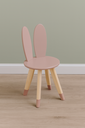Ver imagem 1 de Cadeira Infantil Coelho Tampo Mdf Pés Pinus Resistente:rosê