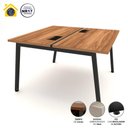 Ver imagem 3 de Mesa Trabalho Plataforma 1,20m 2 Lugares C/ Pés Cavalete F5 Cor:nogal com Preto